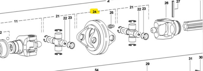 Double yoke with grease nipple