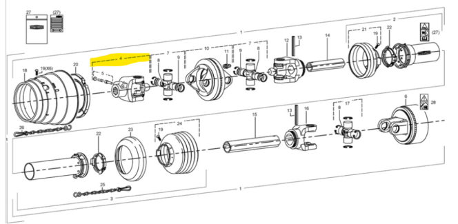 PTO Fusion 1& 2 sítrónu skaft