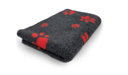 Vetbed B&S paws anth.red 75c50cm