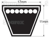 Viftureim B44 17x11mm 1120mm