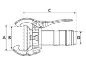 Coupling with hose end- Male 8